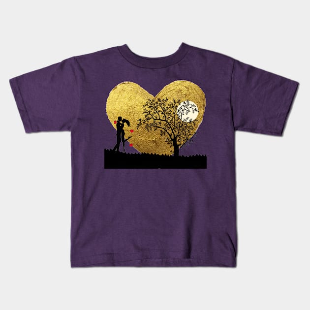 Couple In Love Kids T-Shirt by ShubShank